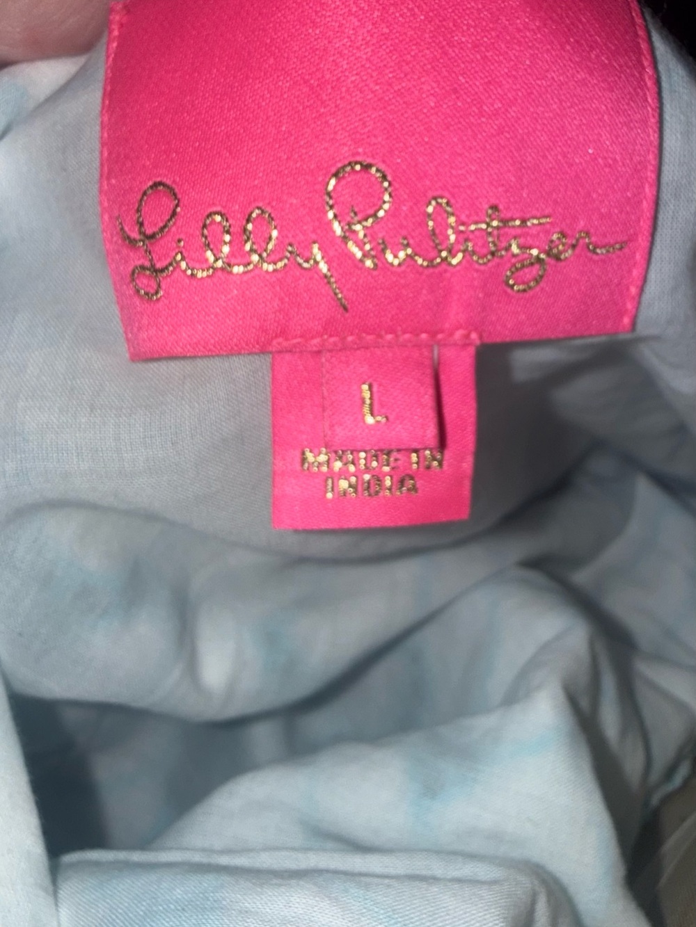Lilly Pulitzer White and Turquoise One-Shoulder Dress with Pink Pom Trim - Picture 3 of 4
